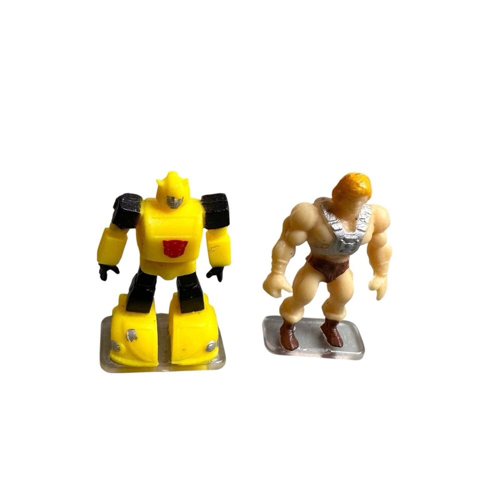 Worlds Smallest Micro Toy Box Transformers Bumblebee and He-Man Figure 